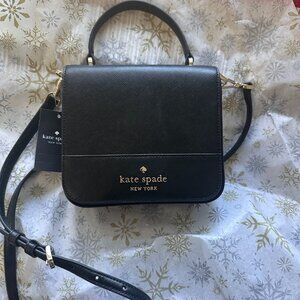 NWT Kate Spade crossbody Black leather
